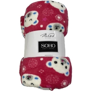 Плед двоспальний SOHO 200x230 см Bear face Red (1107К)
