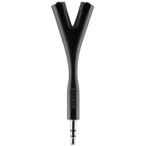 Перехідник аудіо Belkin Y-Adapter 3.5мм jack x2, Black