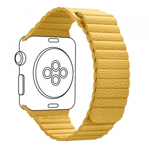 Ремінець для смарт-годинника Armorstandart Leather Loop for Apple Watch 38/40/41mm Yellow (ARM57841)