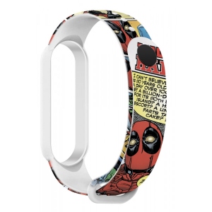 Ремінець для фітнес-браслету Armorstandart Superhero for Xiaomi Mi Band 7/6/5 DP Comix White (ARM59252)