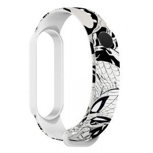Ремінець для фітнес-браслету Armorstandart Superhero for Xiaomi Mi Band 7/6/5 Symbiosis comix White (ARM59266)