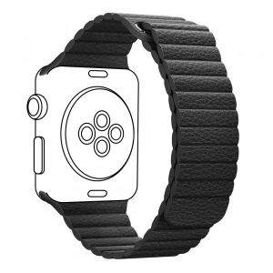 Ремінець для смарт-годинника Armorstandart Leather Loop for Apple Watch All Series 38/40/41mm Black (ARM48655)