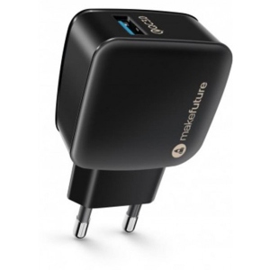 Мережевий зарядний пристрій MakeFuture Quick Charge Black  USB 3A (MCW-11BK)