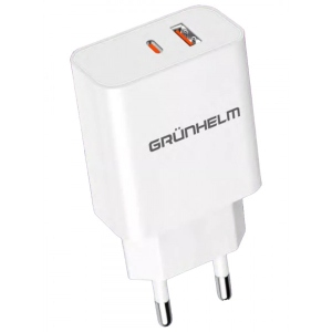 Мережевий зарядний пристрій Grunhelm GWC-03QC White