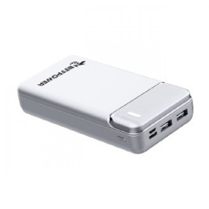 Батарея мобільна BeePower Power Bank BP-20 20000mAh 2.1A 2xUSB White (BP-20 W)