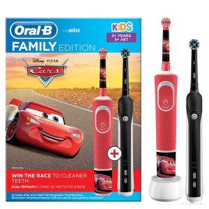 Зубна щітка електрична Braun Oral-B PRO 700 D16.513.1U + D100.410.2K Cars (Family Edition)