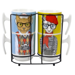 Набір чашок Limited Edition Cat 'N'Hats 4х310 мл (B1427-09461)