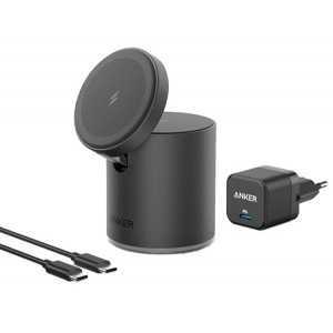 Зарядний пристрій Anker PowerWave Mag-Go 2-in-1 Dock Black (B2568311)