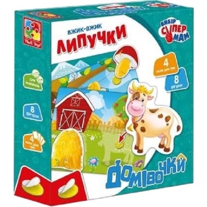 Настільна гра розвиваюча (3-4 роки) Vladi Toys Вжик-вжик Липучки "Будиночки" (укр) (VT1302-24)