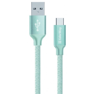 Кабель синхронізації даних Colorway USB-USB Type-C 1m Mint (CW-CBUC003-MT)