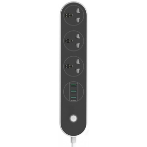 Мережевий фільтр Colorway 3 розетки/3USB Black 1.8M