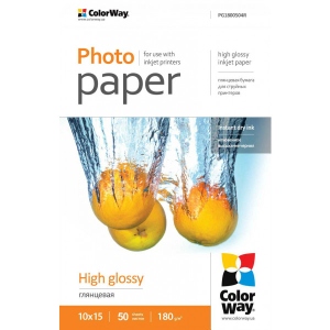 Фотопапір 10х15 Colorway 10x15 PG180-50 глянцевая (PG1800504R)