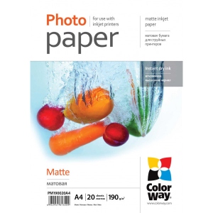 Фотобумага Colorway A4 ПМ 190г/м-20л матовая