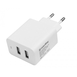 Мережевий зарядний пристрій Colorway AutoID 2USBx2.4A White (CW-CHS016-WT)