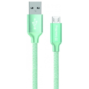 Кабель синхронізації даних Colorway USB-MicroUSB 1m Mint (CW-CBUM002-MT)