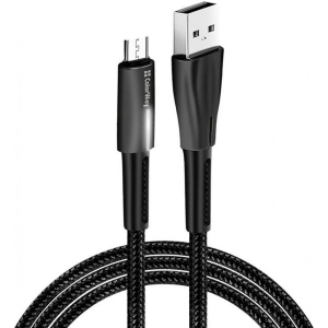 Кабель Colorway USB - MicroUSB Zinc Alloy + Led 2.4А 1 м Black (CW-CBUM035-BK)