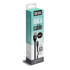 Кабель синхронізації даних Colorway USB-USB Type-C 2.0m Black (CW-CBUC008-BK)