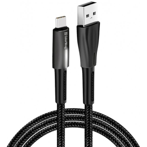 Кабель синхронізації даних Colorway USB - Type-C Zinc Alloy + Led 2.4А 1 м Black (CW-CBUC035-BK)