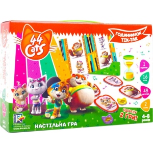 Настільна гра розвиваюча (5-7 років) Vladi Toys 44 Кота. Годинки тик-так, укр. (VT8055-26)