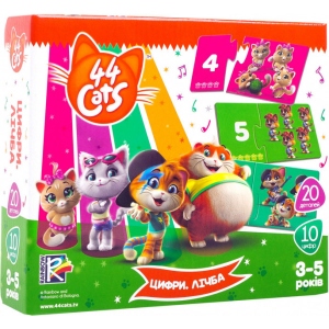 Настільна гра розвиваюча (3-4 роки) Vladi Toys пазли 44 Кота "Цифри, рахунок", укр. (VT5202-15)