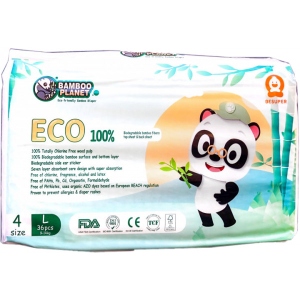 Одноразові підгузки Bamboo Planet ECO Эко Размер L Maxi (9-14 кг), 36 шт. (6949602305219)