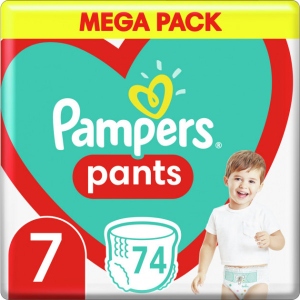 Одноразові підгузки-трусики Pampers Pants Giant Plus Размер 7 (17+ кг), 74 шт. (740967)