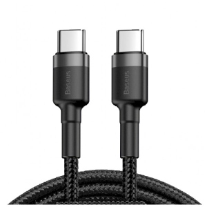Кабель синхронізації даних Baseus Cafule Type-C PD2.0 60W Flash Charging Data Line 20V 3A 2 m Grey/Black (CATKLF-HG1)