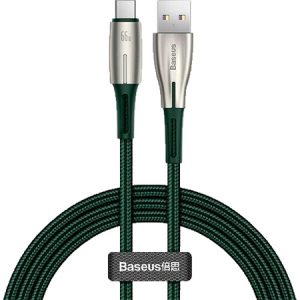 Кабель синхронізації даних Baseus Water Drop-shaped Lamp SuperCharge Cable For Type-C 66W 2m Green (CATSD-N06)