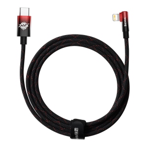 Кабель синхронізації даних Baseus MVP 2 Elbow-shaped Fast Charging Data Cable Type-C to iP 20W 2m Black/Red (CAVP000320)