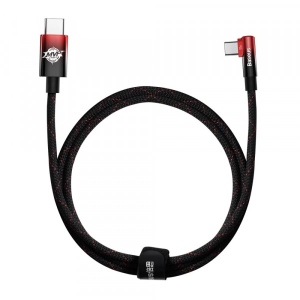 Кабель синхронізації даних Baseus MVP 2 Elbow-shaped Fast Charging Data Cable Type-C to Type-C 100W 1m Black/Red (CAVP000620)