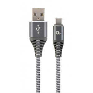 Кабель синхронізації даних Cablexpert USB 2.0 A - USB Type-C Premium 1m Grey (CC-USB2B-AMCM-1M-WB2)