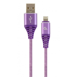 Кабель синхронізації даних Cablexpert USB 2.0 A - Lightning Premium 1m Violet (CC-USB2B-AMLM-1M-PW)