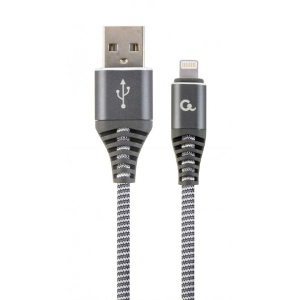 Кабель синхронізації даних Cablexpert USB 2.0 A - Lightning Premium 2m Grey (CC-USB2B-AMLM-2M-WB2)