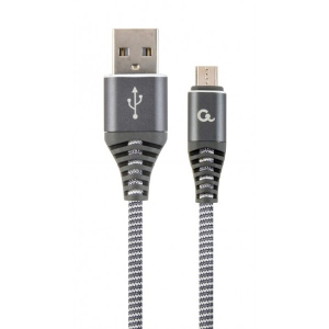 Кабель синхронізації даних Cablexpert USB 2.0 A - microUSB Premium 2m Grey (CC-USB2B-AMmBM-2M-WB2)