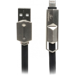 Кабель синхронізації даних Cablexpert USB 2.0 BM - Lightning + microUSB Black 1m (CCPB-ML-USB-05BK)