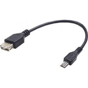 Кабель USB type A - USB type B Cablexpert USB 2.0 - USB Micro-B 0.15m Black (A-OTG-AFBM-03)