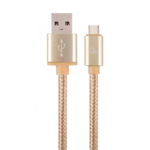 Кабель синхронізації даних Cablexpert USB 2.0 - USB Type-C Gold 1.8m (CCB-mUSB2B-AMCM-6-G)