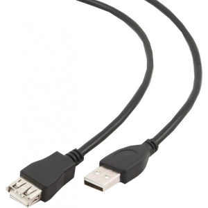 Кабель USB type A - USB type A Cablexpert USB 2.0(М) - USB 2.0(F) Premium Black 4.5m (CCP-USB2-AMAF-15C)