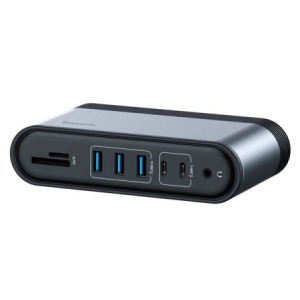 Док-станція Baseus USB3.2 Type-C 2xHDMI/2xDP/2xUSB-C/3xUSB/RJ45/SD/TRRS 3.5mm/PD 100W (CAHUB-HG0G)