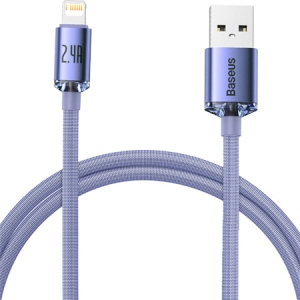 Кабель синхронізації даних Baseus USB to Lightning 2.4A 1.2m Violet (CAJY000005)