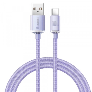 Кабель синхронізації даних Baseus Crystal Shine Series Fast Charging Data Cable USB to Type-C 100W 1.2m Purple (CAJY000405)