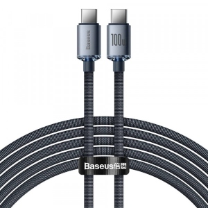 Кабель синхронізації даних Baseus Crystal Shine Series Fast Charging Data Cable Type-C to Type-C 100 W 2 m Black (CAJY000701)