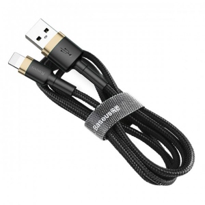 Кабель синхронізації даних Baseus Cafule Cable USB For Lightning 1.5A 1m Black/Gold (CALKLF-BV1)