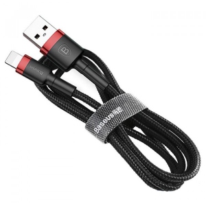 Кабель синхронізації даних Baseus Cafule Cable USB for Lightning 1.5A 2 m Black/Red (CALKLF-C19)