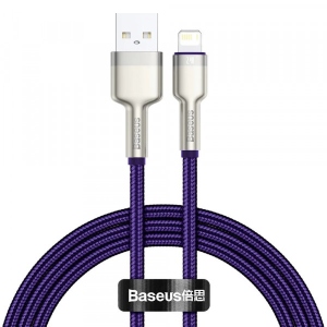 Кабель синхронізації даних Baseus Cafule Series Metal Data Cable USB to IP 2.4A 1m Purple (CALJK-A05)
