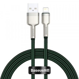 Кабель синхронізації даних Baseus Cafule Series Metal Data Cable USB to IP 2.4A 1m Green (CALJK-A06)