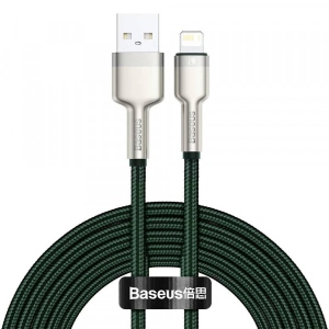 Кабель синхронізації даних Baseus Cafule Series Metal Data Cable USB to IP 2.4A 2m Green (CALJK-B06)