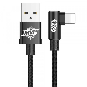 Кабель синхронізації даних Baseus MVP Elbow Type Cable USB For IP 1.5A 2m Black (CALMVP-A01)