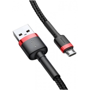 Кабель синхронізації даних Baseus Cafule Cable USB For Micro 2.4A 0.5m Red/Black (CAMKLF-A91)