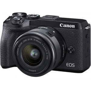 Фотокамера бездзеркальна Canon EOS M6 Mark II + 15-45 IS STM + EVF Kit Black (3611C053)